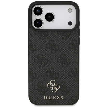 MagSafe hoesje voor Apple iPhone 17 Pro Max, Guess, 4G Small en Classic Logo, Zwart
