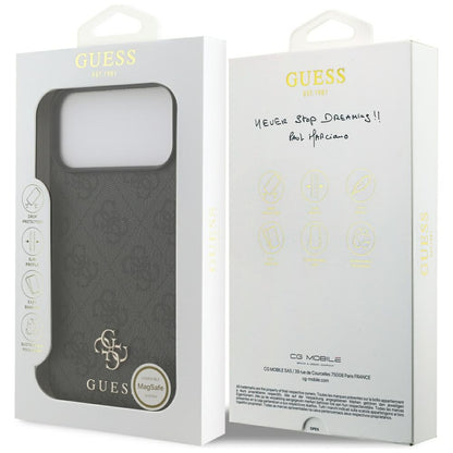 MagSafe hoesje voor Apple iPhone 17 Pro Max, Guess, 4G Small en Classic Logo, Zwart