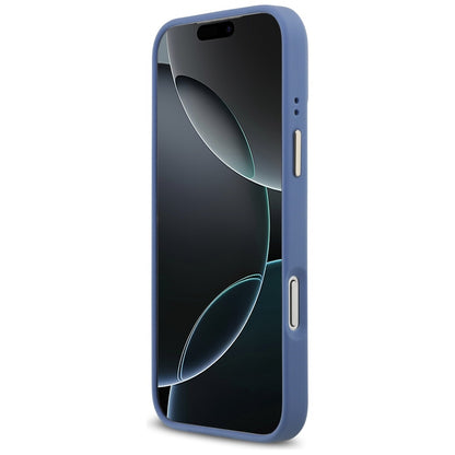 MagSafe Case for Apple iPhone 17 Pro Max, Guess, 4G Strass Logo with Big Strap, Blue