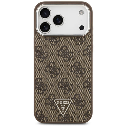 MagSafe hoesje voor Apple iPhone 17 Pro Max, Guess, 4G Triangle Logo, Bruin