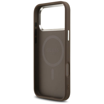 MagSafe hoesje voor Apple iPhone 17 Pro Max, Guess, 4G Triangle Logo, Bruin