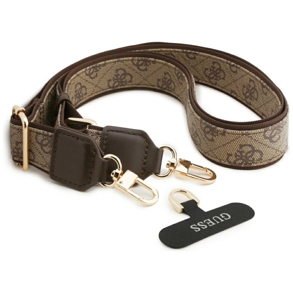 MagSafe hoesje voor Apple iPhone 17 Pro Max, Guess, 4G Triangle Logo met Grote Band, Bruin
