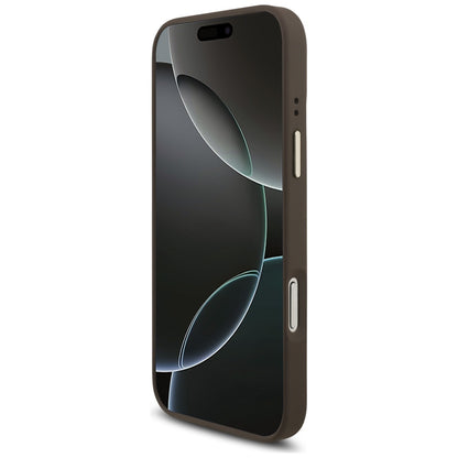 MagSafe hoesje voor Apple iPhone 17 Pro Max, Guess, 4G Triangle Logo met Grote Band, Bruin