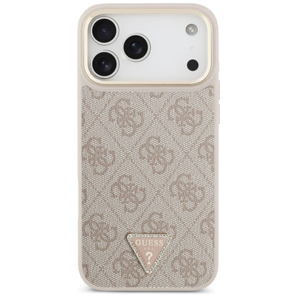 MagSafe hoesje voor Apple iPhone 17 Pro Max, Guess, 4G Triangle Logo met grote band, Roze