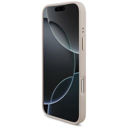 MagSafe hoesje voor Apple iPhone 17 Pro Max, Guess, 4G Triangle Logo met grote band, Roze
