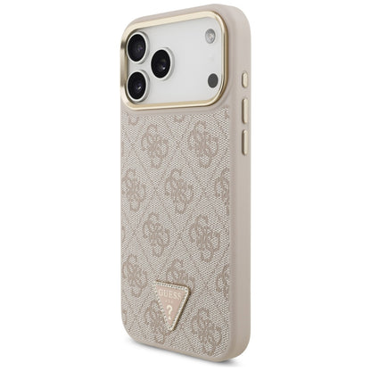 MagSafe hoesje voor Apple iPhone 17 Pro Max, Guess, 4G Triangle Logo met grote band, Roze