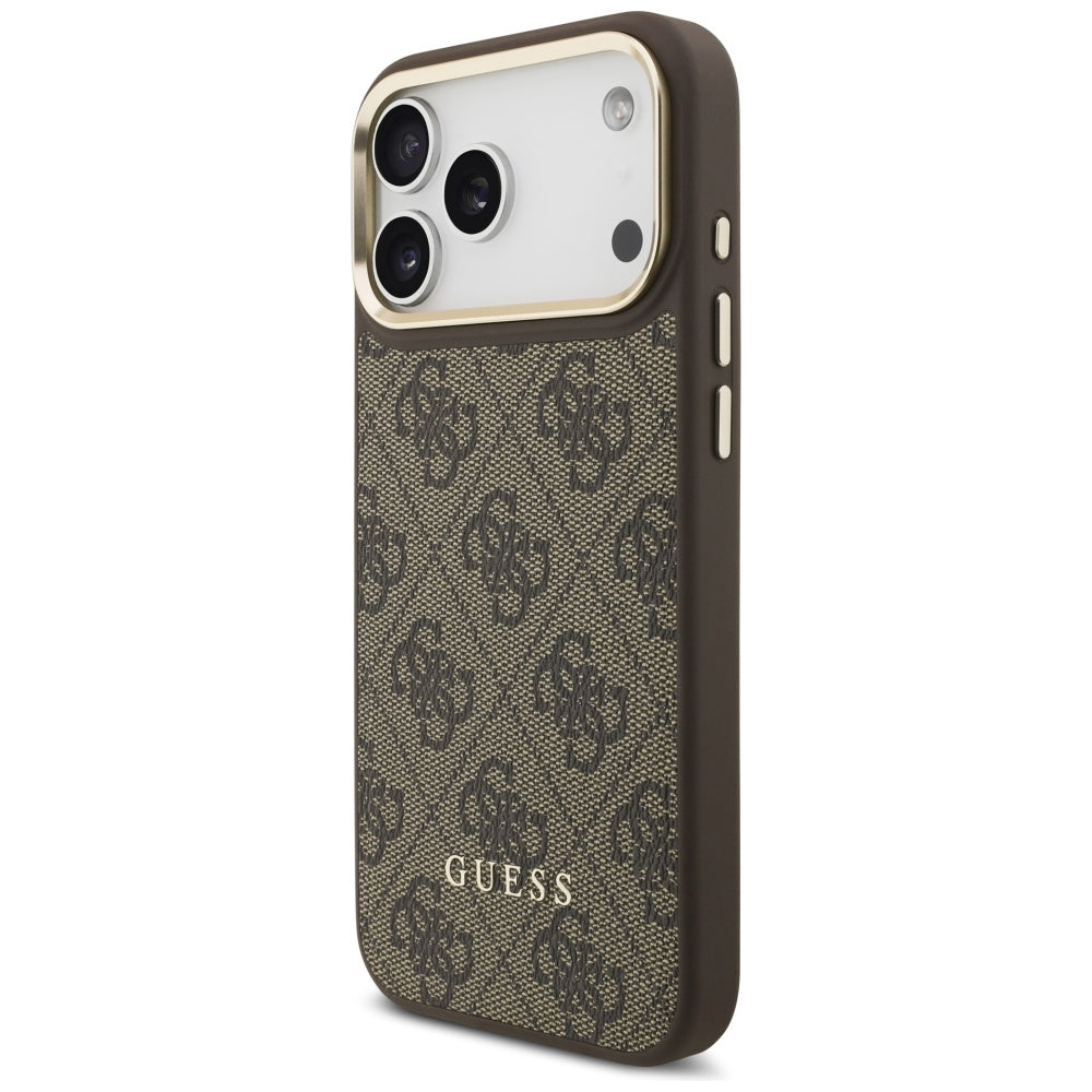 MagSafe hoesje voor Apple iPhone 17 Pro Max, Guess, Cardslot 4G, Bruin