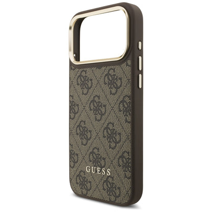 MagSafe hoesje voor Apple iPhone 17 Pro Max, Guess, Cardslot 4G, Bruin