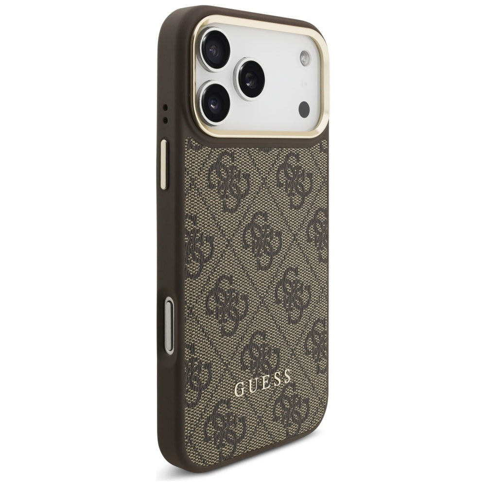 MagSafe hoesje voor Apple iPhone 17 Pro Max, Guess, Cardslot 4G, Bruin
