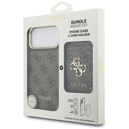 MagSafe hoesje voor Apple iPhone 17 Pro Max, Guess, Cardslot 4G, Bruin