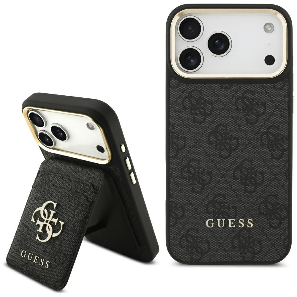 MagSafe hoesje voor Apple iPhone 17 Pro Max, Guess, Cardslot 4G, Zwart