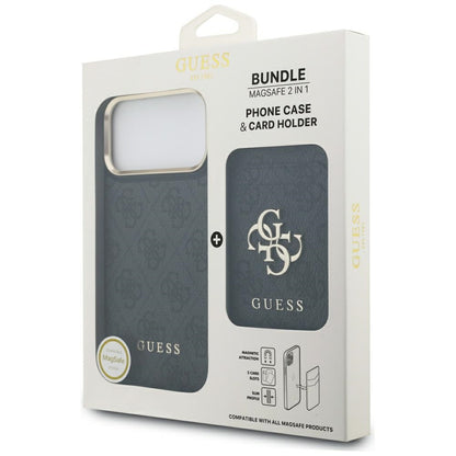 MagSafe hoesje voor Apple iPhone 17 Pro Max, Guess, Cardslot 4G, Zwart