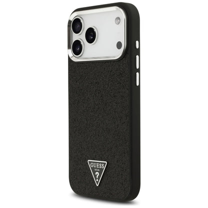 MagSafe hoesje voor Apple iPhone 17 Pro Max, Guess, Glitter Triangle Logo, Zwart