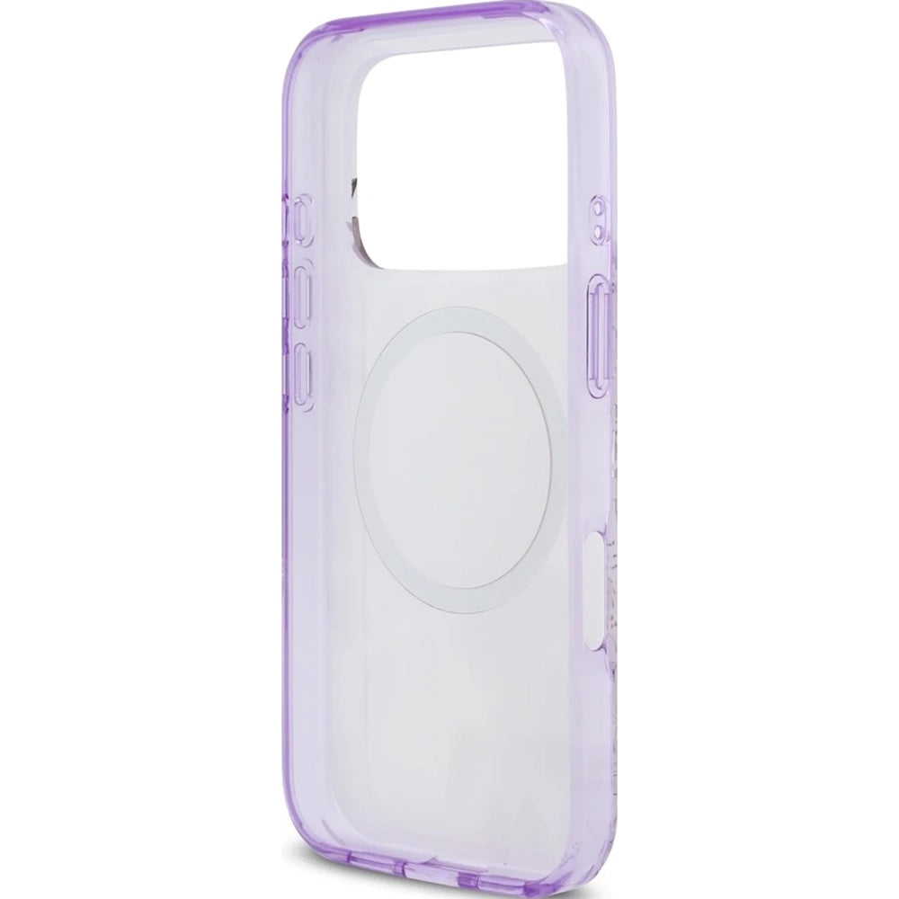 MagSafe Case for Apple iPhone 17 Pro Max, Guess, IML Flower & Tonal Circle, Purple