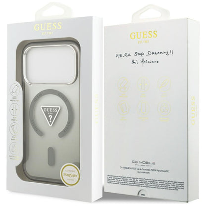 MagSafe hoesje voor Apple iPhone 17 Pro Max, Guess, IML Gradient Triangle Logo, Kaki