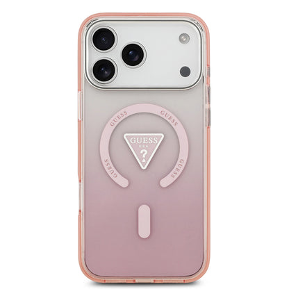 MagSafe hoesje voor Apple iPhone 17 Pro Max, Guess, IML Gradient Triangle Logo, Roze