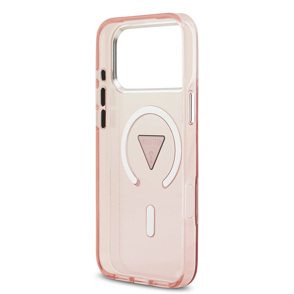 MagSafe hoesje voor Apple iPhone 17 Pro Max, Guess, IML Gradient Triangle Logo, Roze