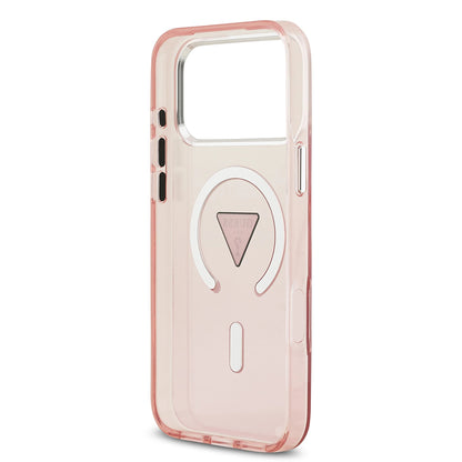 MagSafe hoesje voor Apple iPhone 17 Pro Max, Guess, IML Gradient Triangle Logo, Roze
