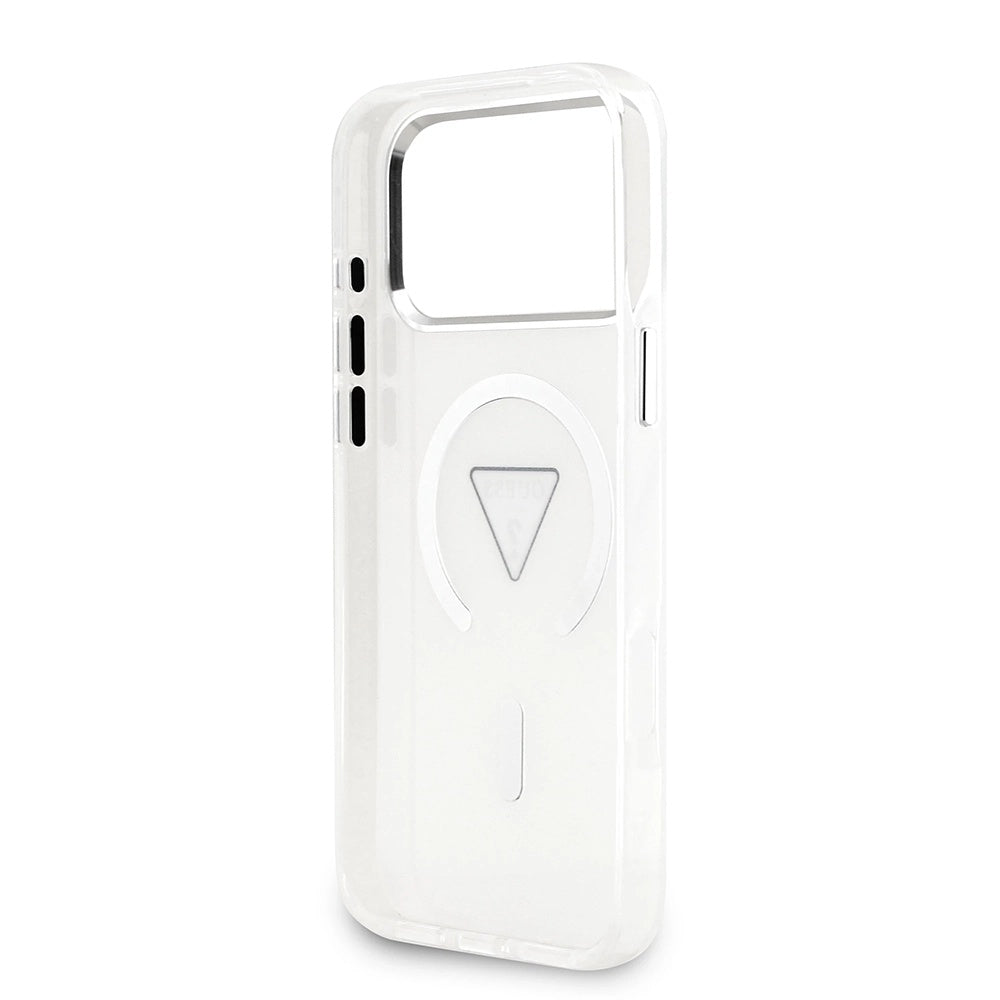 MagSafe hoesje voor Apple iPhone 17 Pro Max, Guess, IML Gradient Triangle Logo, Transparant