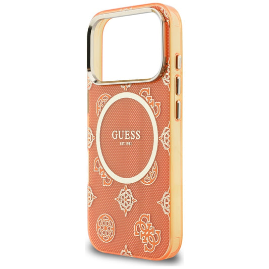 MagSafe hoesje voor Apple iPhone 17 Pro Max, Guess, IML Peony Dot, Oranje