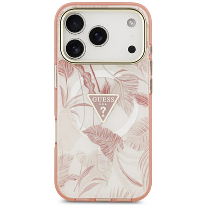 MagSafe hoesje voor Apple iPhone 17 Pro Max, Guess, Jungle Tonal Triangle, Roze