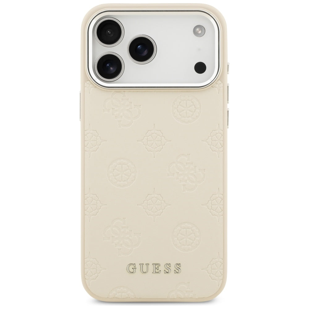 MagSafe hoesje voor Apple iPhone 17 Pro Max, Guess, Peony Hot Stamp Script, Beige