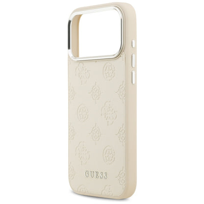 MagSafe hoesje voor Apple iPhone 17 Pro Max, Guess, Peony Hot Stamp Script, Beige
