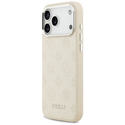 MagSafe hoesje voor Apple iPhone 17 Pro Max, Guess, Peony Hot Stamp Script, Beige