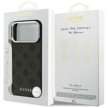MagSafe hoes voor Apple iPhone 17 Pro Max, Guess, Peony Hot Stamp Script, Zwart