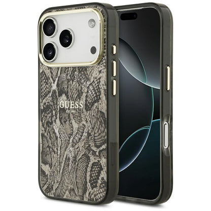 MagSafe hoes voor Apple iPhone 17 Pro Max, Guess, Python Patroon, Bruin