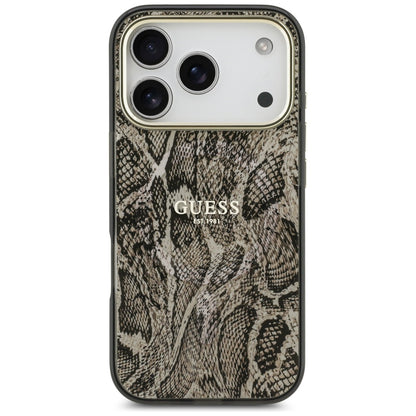 MagSafe hoes voor Apple iPhone 17 Pro Max, Guess, Python Patroon, Bruin