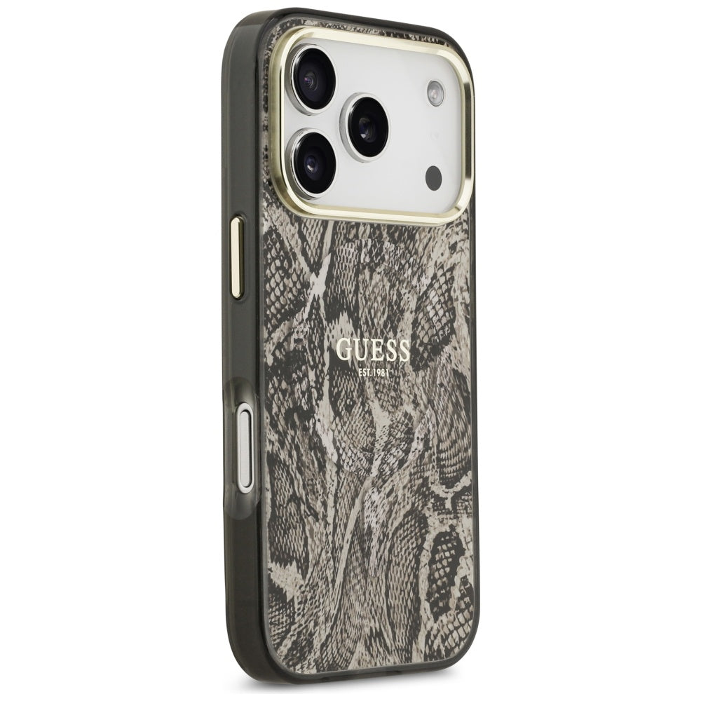 MagSafe hoes voor Apple iPhone 17 Pro Max, Guess, Python Patroon, Bruin