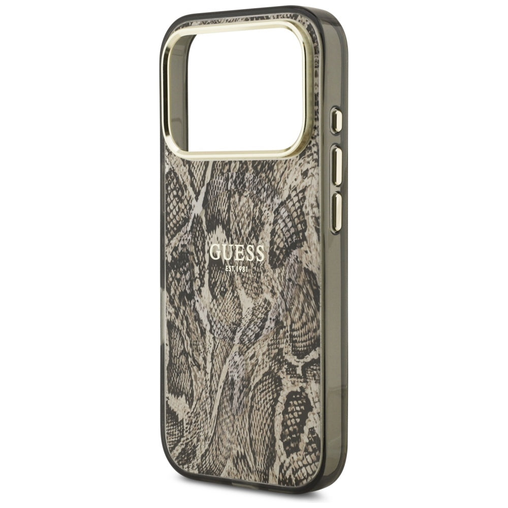 MagSafe hoes voor Apple iPhone 17 Pro Max, Guess, Python Patroon, Bruin
