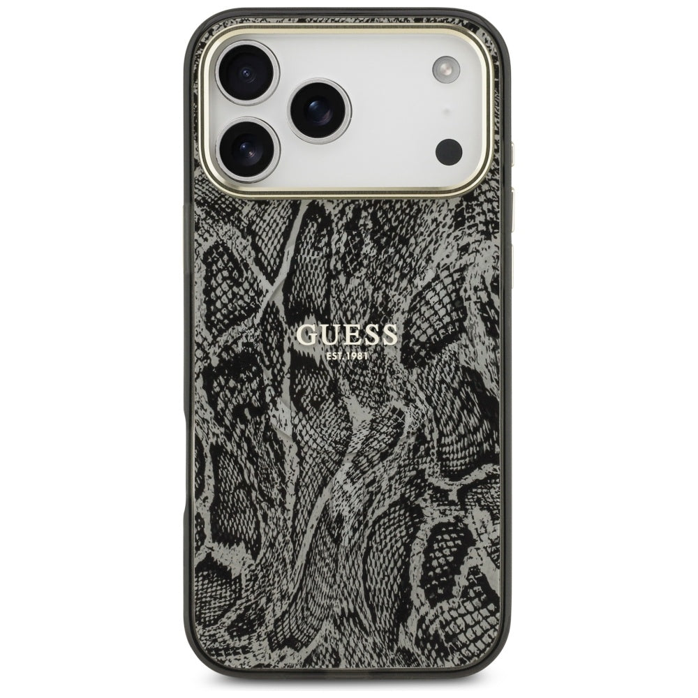 MagSafe hoes voor Apple iPhone 17 Pro Max, Guess, Python Patroon, Zwart