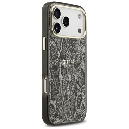 MagSafe hoes voor Apple iPhone 17 Pro Max, Guess, Python Patroon, Zwart