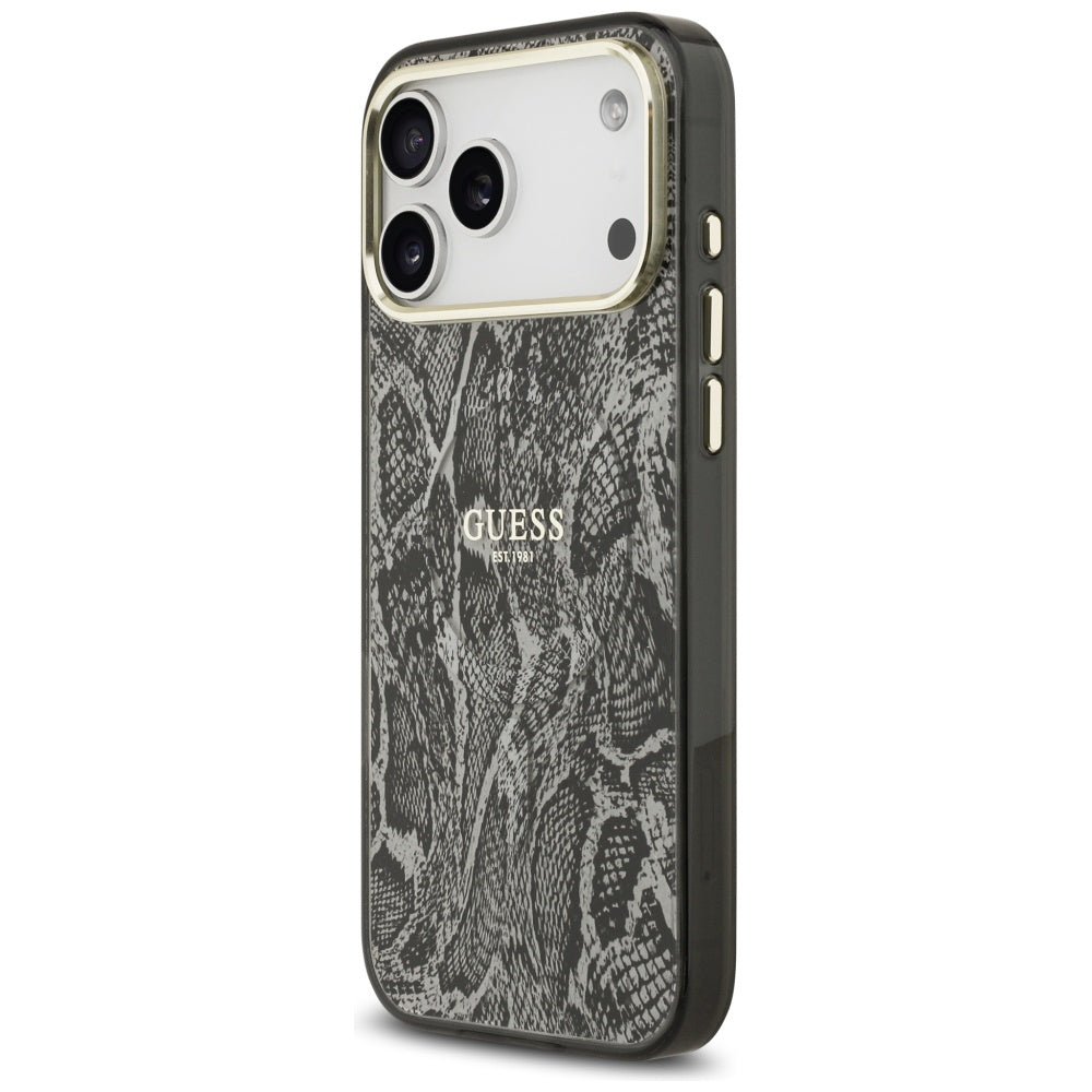MagSafe hoes voor Apple iPhone 17 Pro Max, Guess, Python Patroon, Zwart