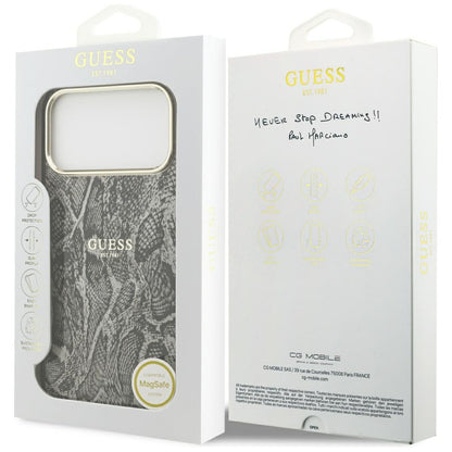 MagSafe hoes voor Apple iPhone 17 Pro Max, Guess, Python Patroon, Zwart