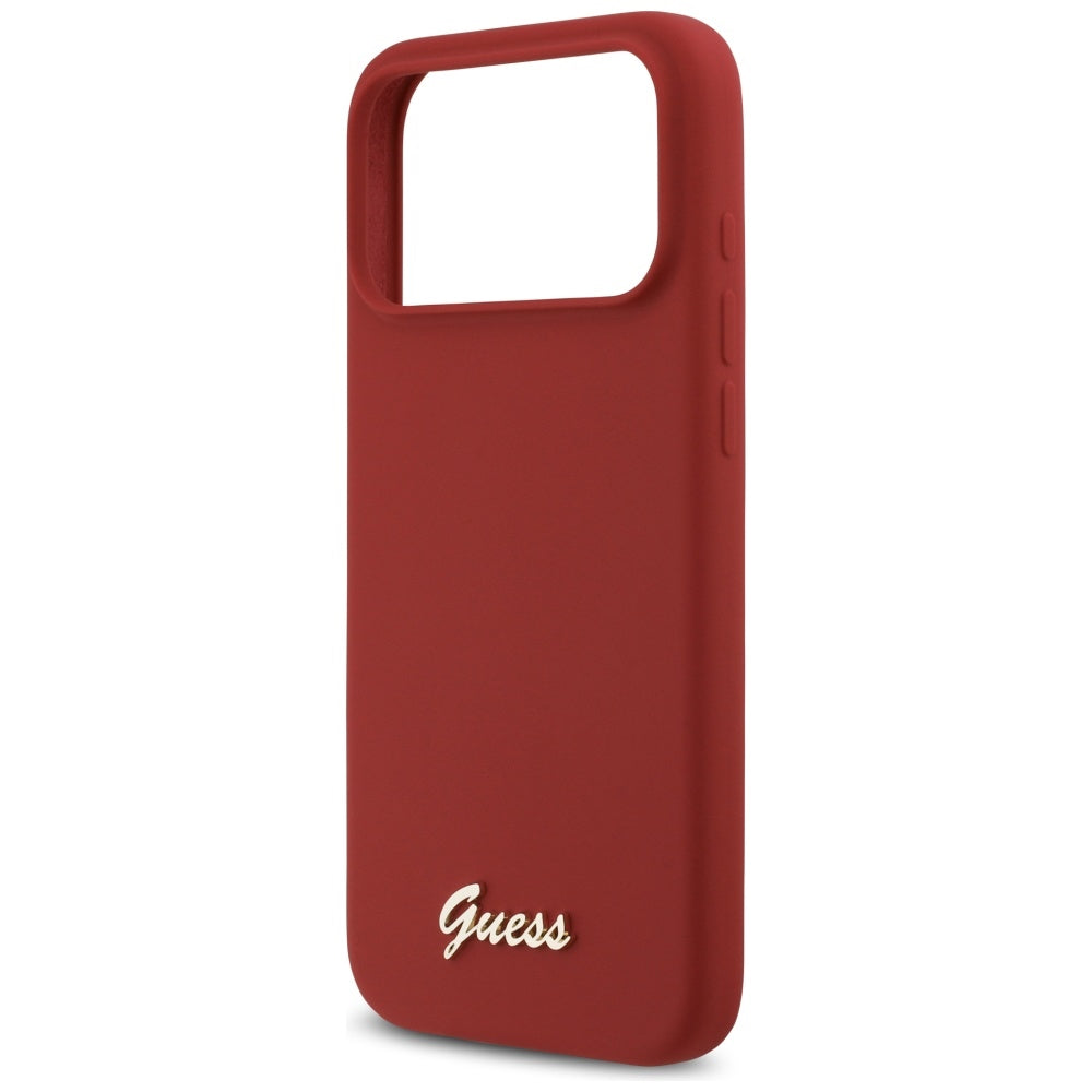 MagSafe hoesje voor Apple iPhone 17 Pro Max, Guess, Script Metal Logo, Roze