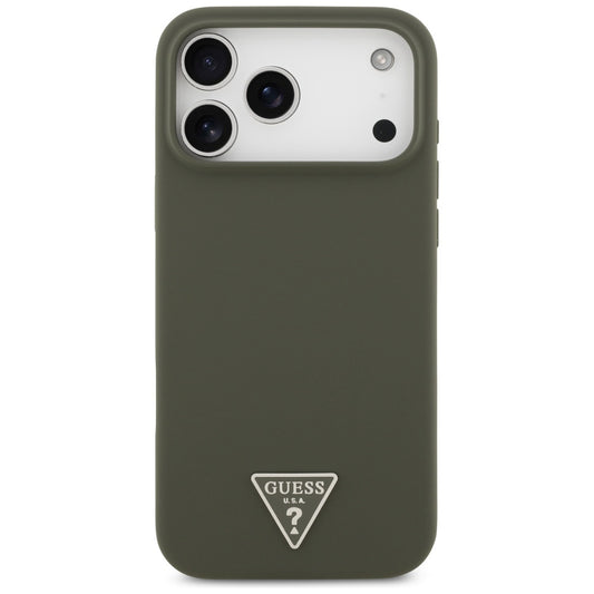 MagSafe hoesje voor Apple iPhone 17 Pro Max, Guess, Triangle Logo, Kaki