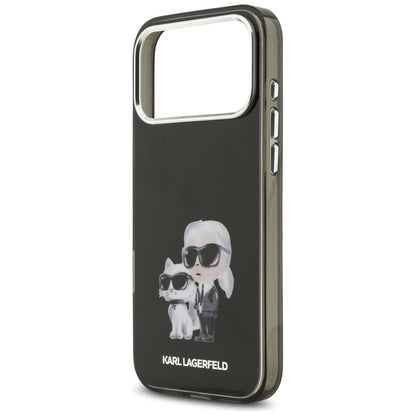 MagSafe hoesje voor Apple iPhone 17 Pro Max, Karl Lagerfeld, IML Aquarelle Logo Karl & Choupette, Zwart