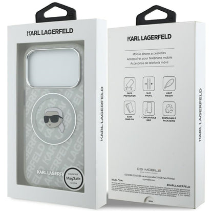 MagSafe hoes voor Apple iPhone 17 Pro Max, Karl Lagerfeld, IML Karl`s Head, Gri