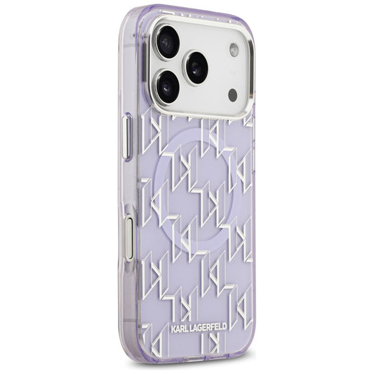 MagSafe hoesje voor Apple iPhone 17 Pro Max, Karl Lagerfeld, IML KL Monogram, Paars