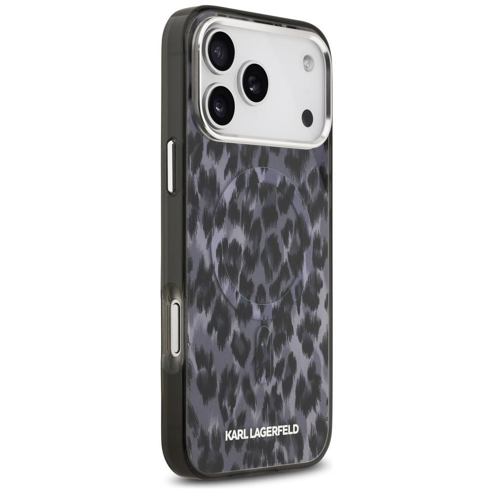 MagSafe hoes voor Apple iPhone 17 Pro Max, Karl Lagerfeld, IML Leopard Pattern, Zwart