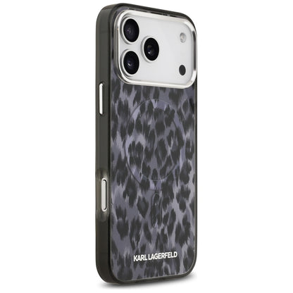 MagSafe hoes voor Apple iPhone 17 Pro Max, Karl Lagerfeld, IML Leopard Pattern, Zwart