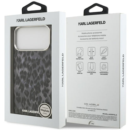 MagSafe hoes voor Apple iPhone 17 Pro Max, Karl Lagerfeld, IML Leopard Pattern, Zwart