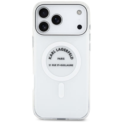 MagSafe Case for Apple iPhone 17 Pro Max, Karl Lagerfeld, IML Logo RSG, Transparent