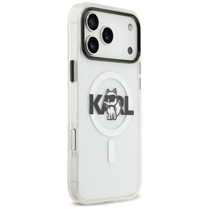MagSafe hoesje voor Apple iPhone 17 Pro Max, Karl Lagerfeld, IML Sketch Logo Choupette, Transparant
