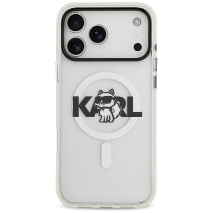 MagSafe hoesje voor Apple iPhone 17 Pro Max, Karl Lagerfeld, IML Sketch Logo Choupette, Transparant
