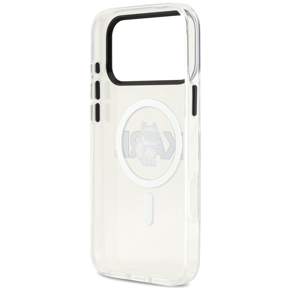 MagSafe hoesje voor Apple iPhone 17 Pro Max, Karl Lagerfeld, IML Sketch Logo Choupette, Transparant