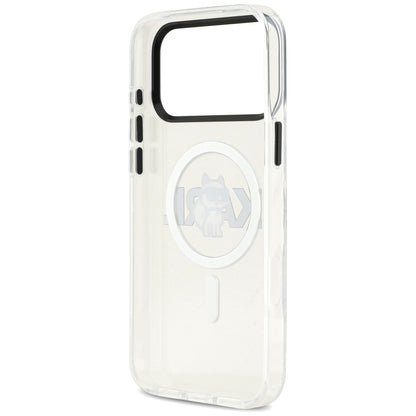 MagSafe hoesje voor Apple iPhone 17 Pro Max, Karl Lagerfeld, IML Sketch Logo Choupette, Transparant
